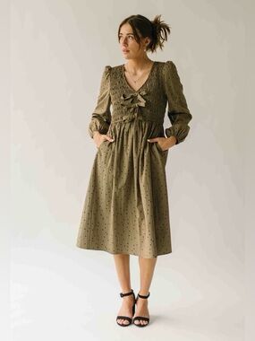 NWT Piper and Scoot Branton Dot Midi Dress